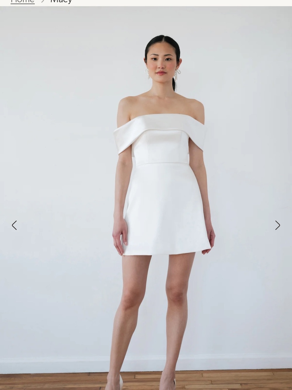 Jenny Yoo Strapless White Fold-Over Mini Dress